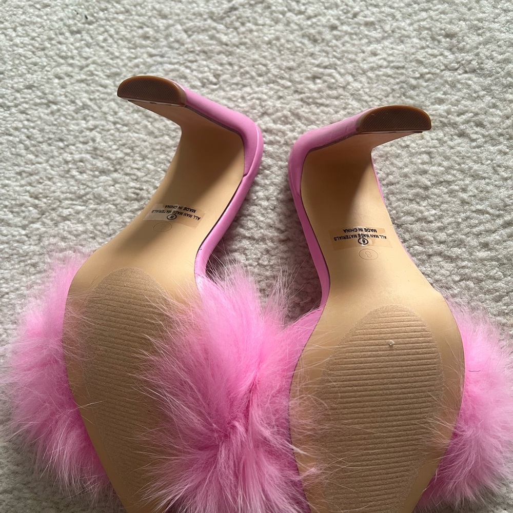 Fashion Nova Pink Furry Women's Heels - Picture 5 of 6